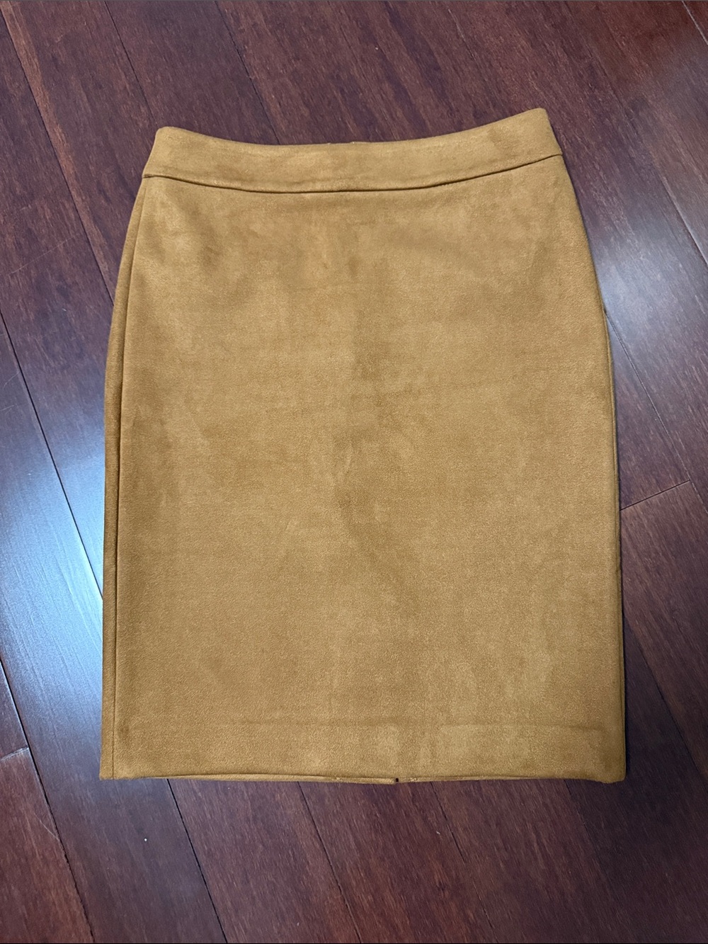 Ann Taylor Camel Suede-Look Pencil Skirt